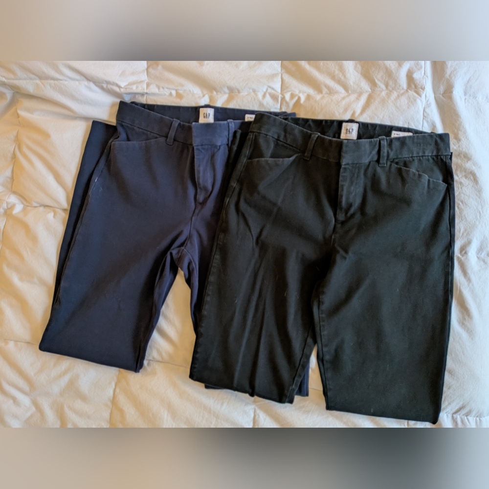 Lot Of 2 Women's Gap Skinny Ankle Pants In Bi-stretch Size M Tall